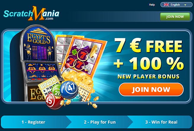 7 Eur free + 100% New player bonus